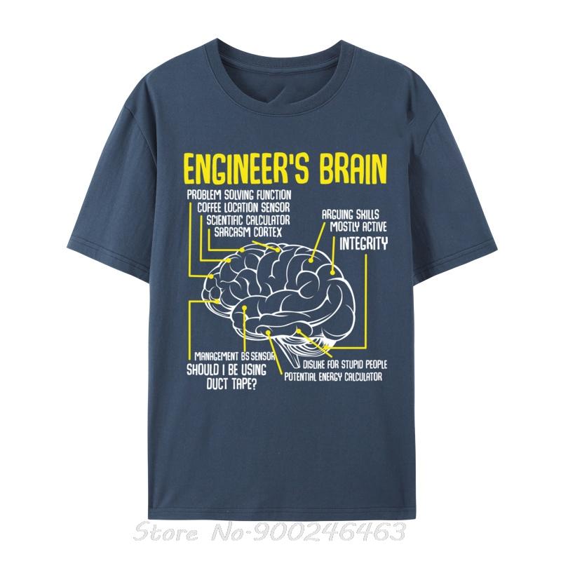 Engineer Is Brain Funny Engineering Games Process T-Shirts Birthday Tops Cotton T Shirt Oversized Unisex Tshirt Men's Clothing