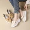 Fashion GKTINOO Women Wedges Platform Shoes Fashion Comfortable Sneakers Casual Slip-on Women's Loafers Soft Sole Genuine Leather Shoes