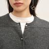 LESS Women's 2025 Winter Round Neck Wool Cashmere Cardigan
