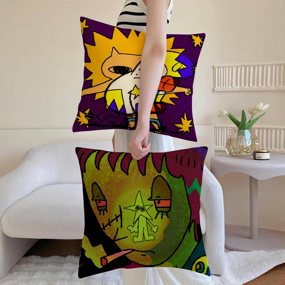 Niche Art Sense Cushion Cover Anti-dustmite Pillowcase Invisible Zipper Silky Short Plush Sofa Cushion Cover