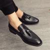 Brock Engraved Feet Small Leather Shoes British Soviet Nightclub Hair Stylist Pointed Leather Shoes