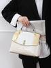 2024 Crocodile Pattern Patent Leather Women's Accordion Shoulder Bag - Fashionable, High-End Design