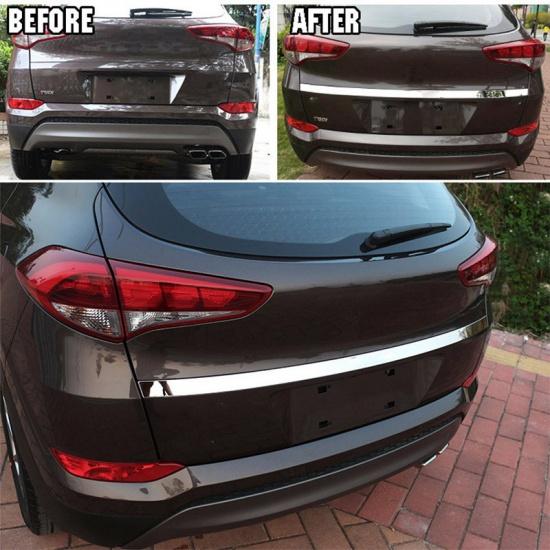 For Hyundai Tucson 2015 2016 2017 2018 Rear Trunk Door Handle  Cover Tail Gate Trim Bezel Molding Styling Stainless