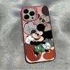 Trendy Mischievous Mickey Silver Electroplated Hard Shell Phone Case for iPhone 15 Pro Max & 14