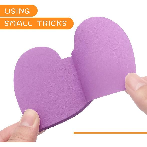 SIMONA Heart Shape Sticky Notes 8 Color Bright Colorful Sticky Pad 75 Sheets/Pad Self-Sticky Note Pads