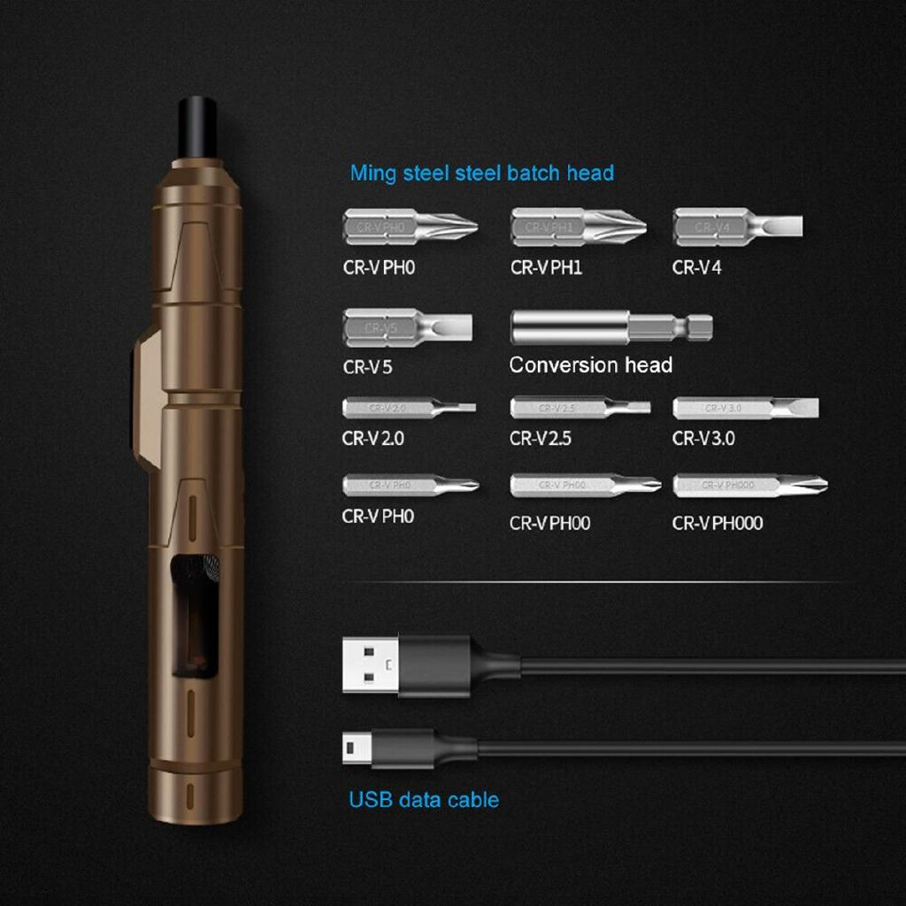 DC 3.6V 13NM Super Power Mini Electric Screwdriver Tool 1300AMH Lthium Battery Power With 10 Pcs Drill Bits