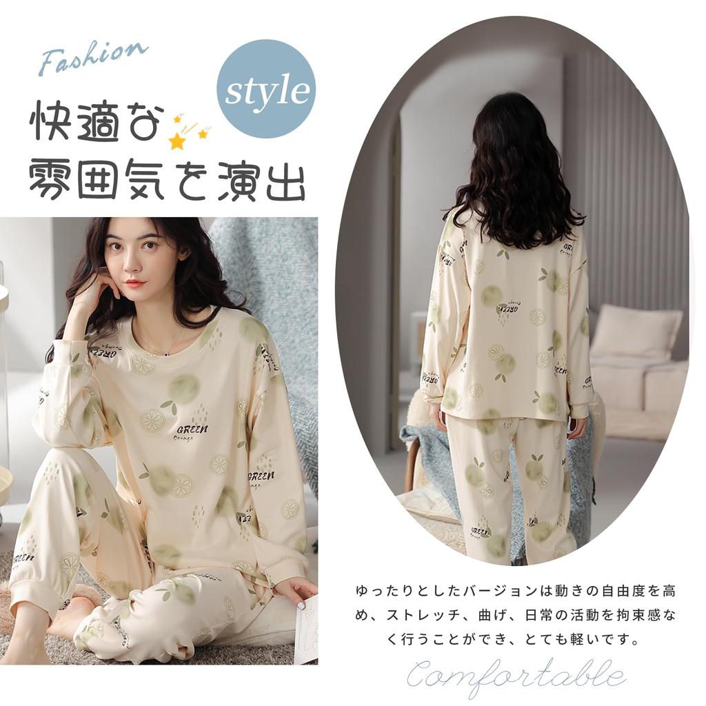 Tiernyueth Round Neck Long Sleeve Pajamas Thin Embossed Cartoon Soft to the Loose Elastic Lazy Winter Women's Set, Print, Breathable, Touch, Fit,