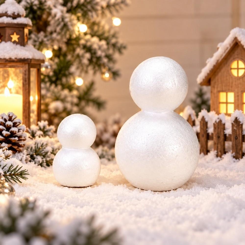 10 pcs Handmade DIY Painting Snowman Styrofoam Snowman Foam Models Holiday Party Favor
