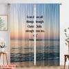 2pcs 2D Flat Printing Scene Curtains I Can Do All Things Polyester Without Electricity 0 Use for Classroom Office