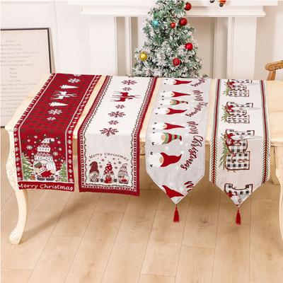 Christmas Tree Elk Snowflake Plaid Table Runner Party Wedding Decoration Table Runner Christmas Decoration Home Table Runner