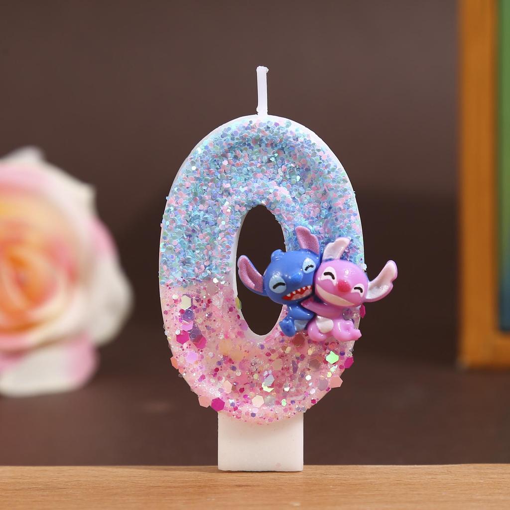 Creative Blue Stitch Digital Birthday Cake Candles - Cute and Festive