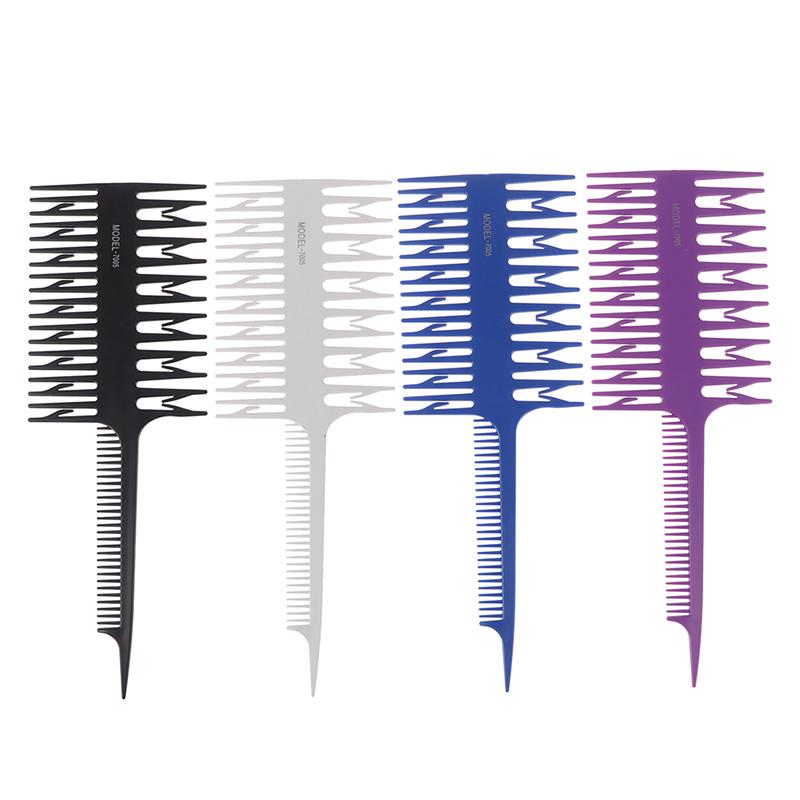 Fishbone Art Highlighting Comb Three-Sided Pointed Tooth Hair Dye Brush Comb