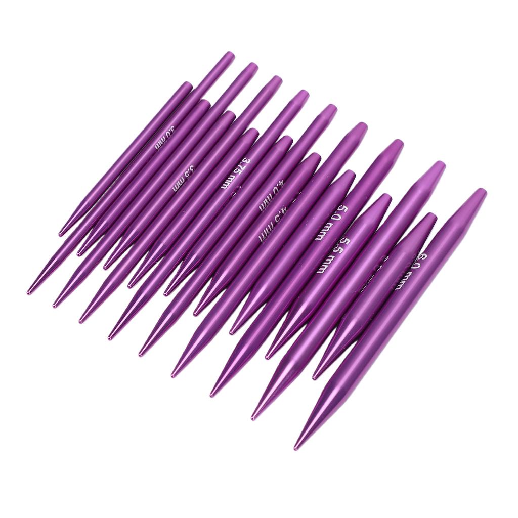 9 Pairs Interchangeable Circular Needle Set Purple 3.0mm 6.0mm Short Knitting Needles and 4 Cables for Socks Sweaters