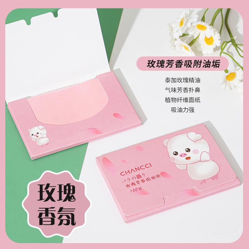 7pcs Facial Oil Blotting Paper Pack 100 Sheets Each Portable Extractable Scented Oil Absorbing Face Paper Set for Skin Care