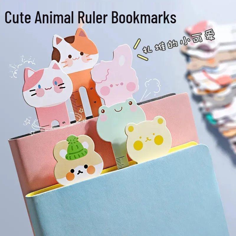 Cute Animal Cartoon Ruler Bookmarks: Fun Stationery Gifts for Primary Students