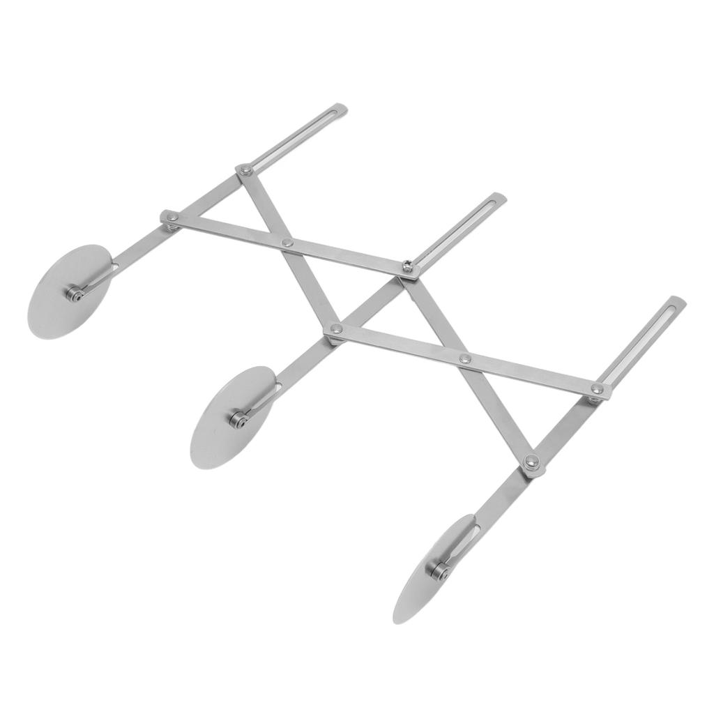 3-Rad-Gebäckschneider, Edelstahl, einziehbar, Pizzaradschneider, Küchen-Backzubehör