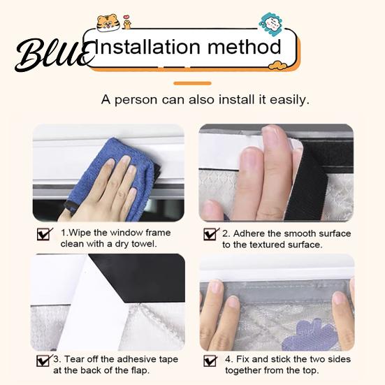 Reusable Window Insulation Winter Thermal Insulation Hook-and-Loop Cover with Zipper Quilted Energy Efficient Curtains Oxford Cloth for Cold