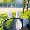 1pair Car Interior Decoration Plush Rabbit Ears Design Car Mirror Ornament Automotive Charm Car Interior Accessories