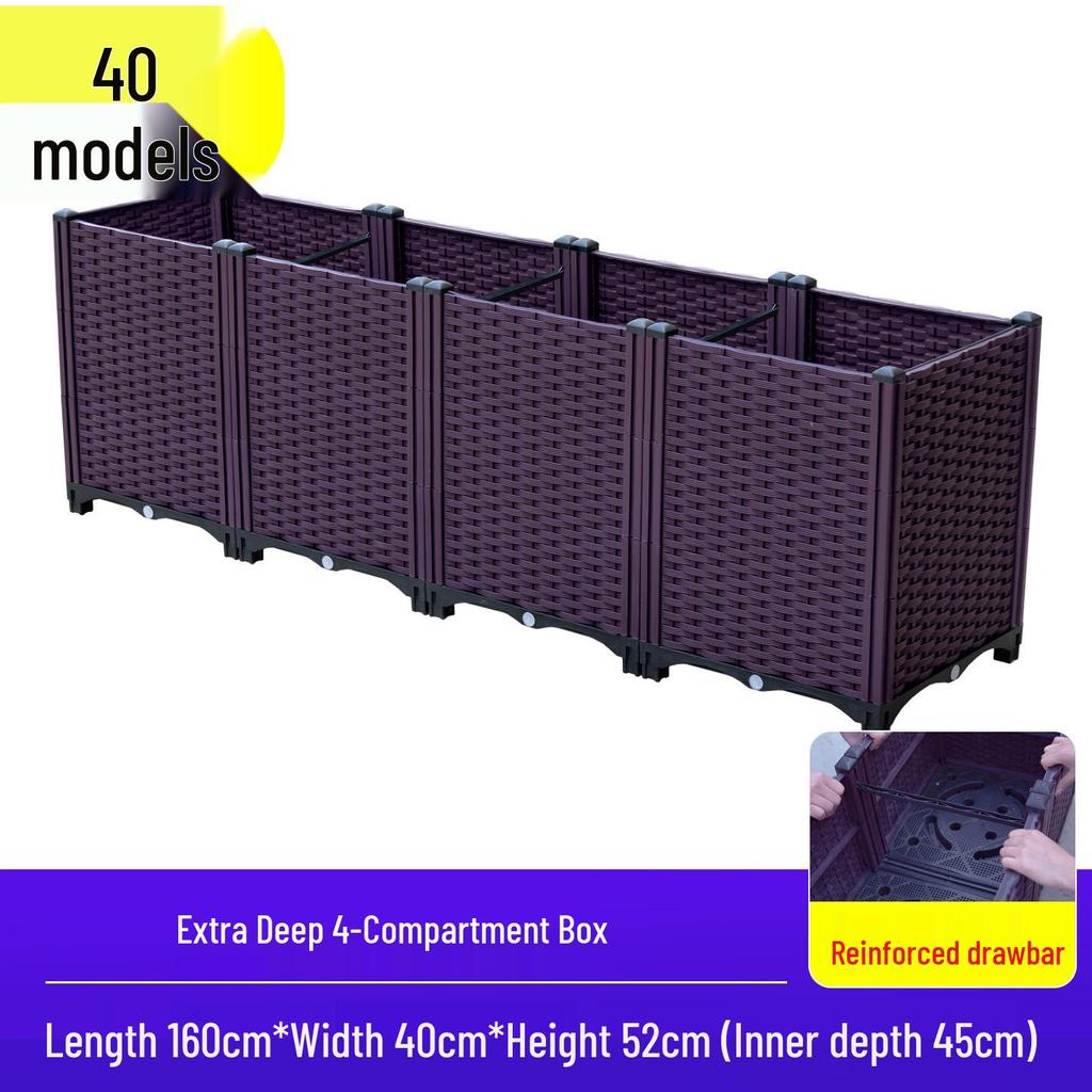 Large Outdoor Plastic Elevated Vegetable Planter Box for Balcony Gardening