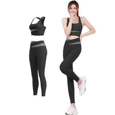 Conjunto de Yoga FLYSHION com Leggings e Esportes Inclui Bojos Sutiã Feminino de Cintura Alta,