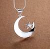 New 925 Sterling Silver Necklace Star Moon for Women Fashion Clavicle Chain Necklaces Wedding Jewelry Party Gift High Quality