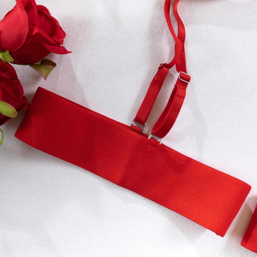 Kadınlar İçin Seksi Şeffaf File İç Giyim Seti - Göğüs Küçültücü Sütyen
