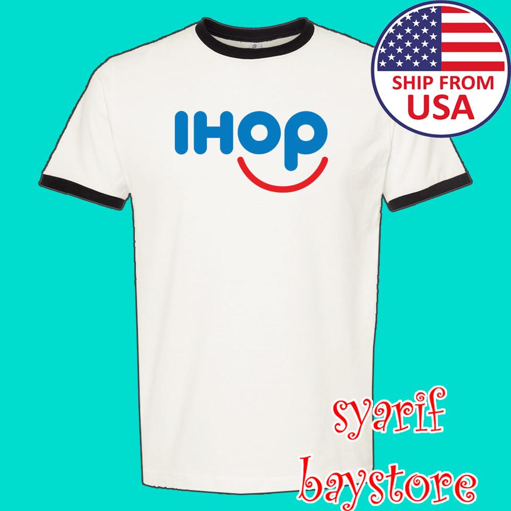 

IHOP International House Of Pancake Men#039;s Ringer Black Size S to 3XL Unisex T-Shirt XXXXL