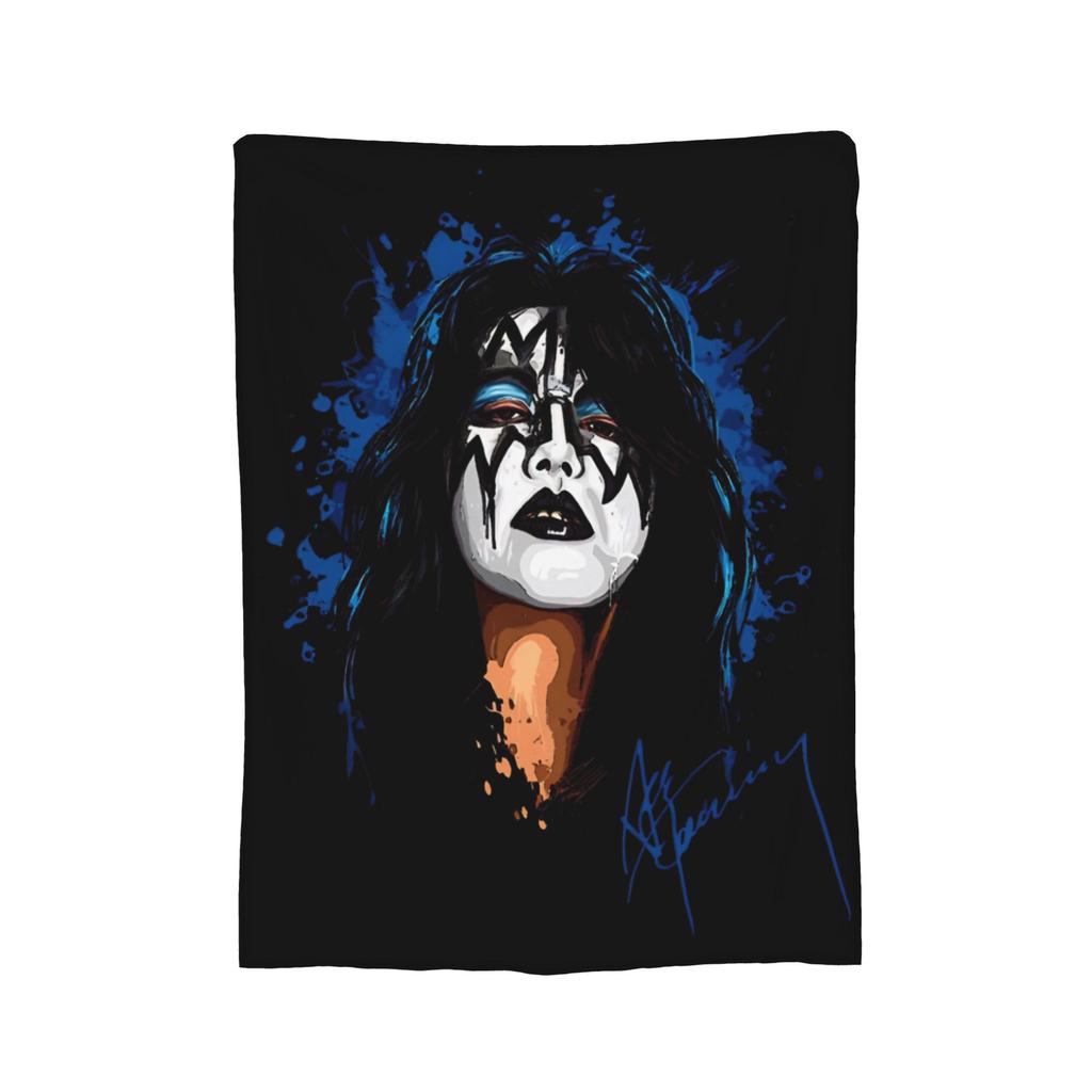 Ace Frehley RIP 1951-2025 Wool Blankets Kiss Band Custom Throw Blankets for Home 200x150cm Rug Piece,