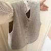 Women's Autumn Winter Single-Breasted Knit Vest – Cozy Layering Cardigan Sweater, Miu Style