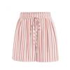 Summer Fashion Women's New Striped Printed Lace-up Casual Shorts