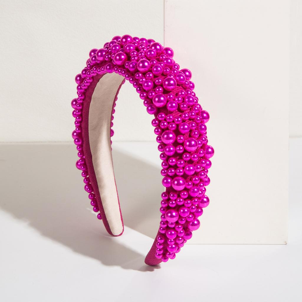 Hairband Sponge Hair Accessory for Women, Handmade with Sequins, in Multiple Colors, Wide-edge Headband