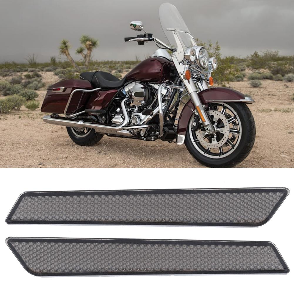Pair of Saddlebag Reflector   Cover   Warning Large Size Fit for   FLT FLHT 2014-2017