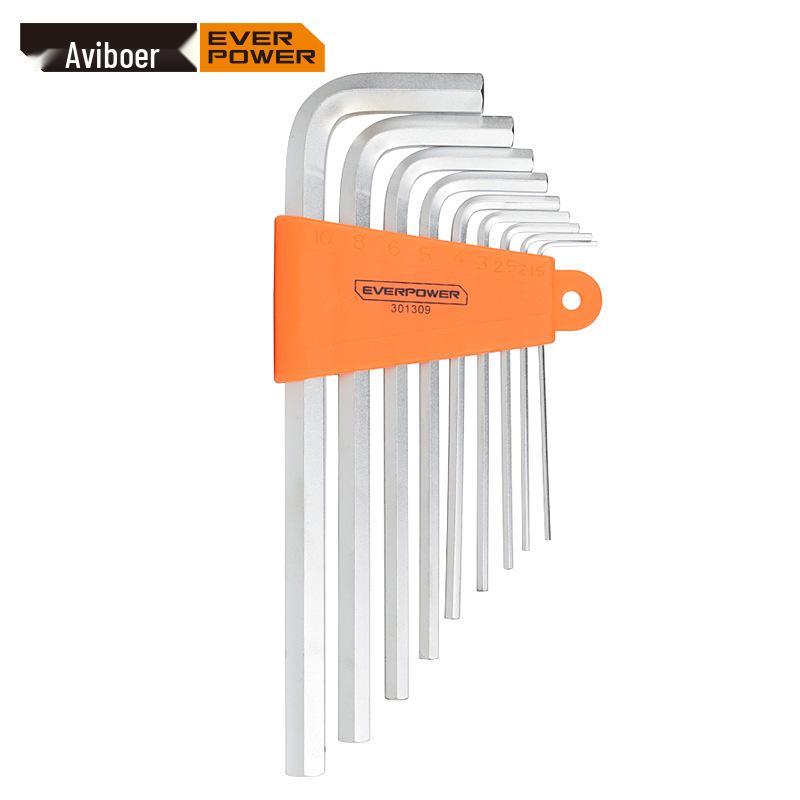 Ai Weibor 9-Piece Extra-Long Metric Flat Head Hex Key Set 301309