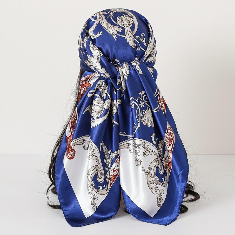 New cashew print silk scarf women's trend versatile shawl satin headscarf 90 square scarf scarf women