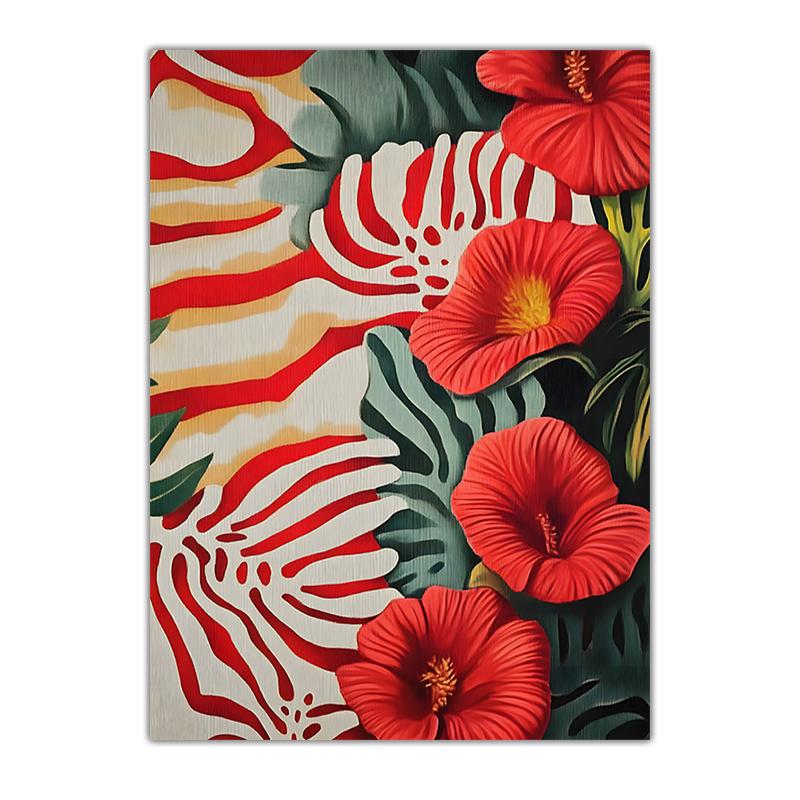 Boho Tropical Plant Wall Art, Vintage Jungle Leaves Canvas Painting, Botanical Poster Prints for Living Room Bedroom Wall Decor