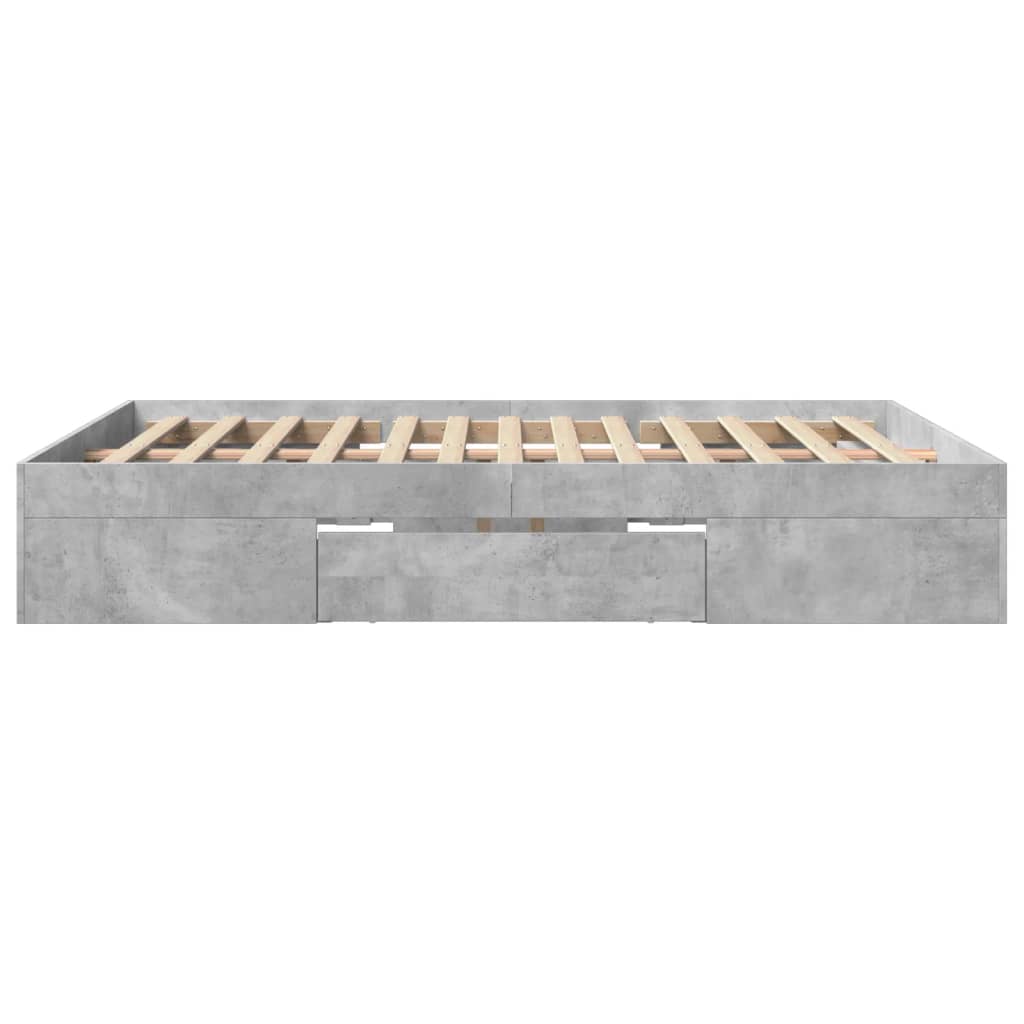 Bed Frame Concrete Grey 150 x 200 cm Engineered Wood
