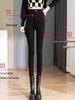 New 2025 Plus Size Women's Fleece-Lined High Waist Black Leggings - Thickened, Skinny Fit for Autumn and Winter