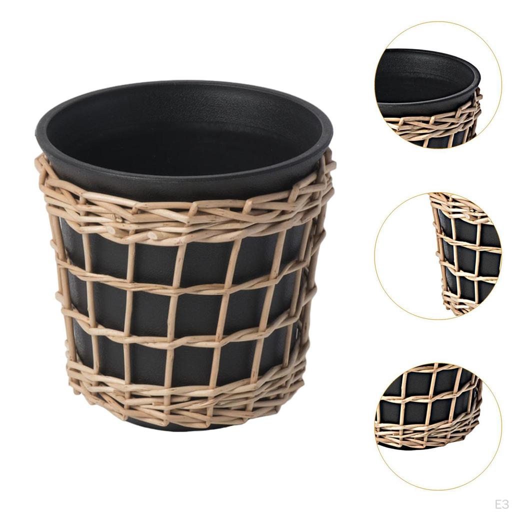 Handmade Woven Pot with Drainage for Indoor Plants Office Decoration
