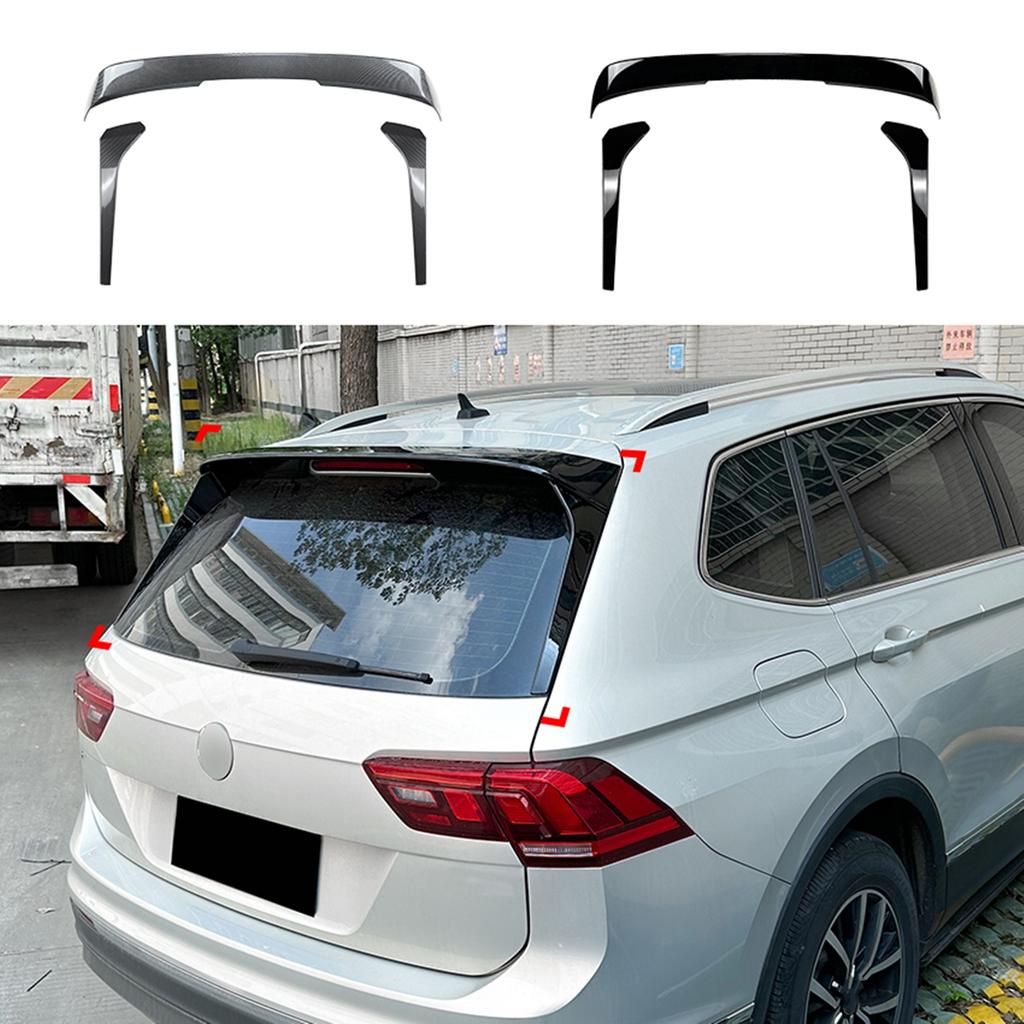 Per Volkswagen VW Tiguan MK2 2017 2018 2019-2023 Rline Spoiler a Vela per Tetto del Bagagliaio Posteriore+Copertura Deflettore Laterale del Lunotto Posteriore Kit Bordo