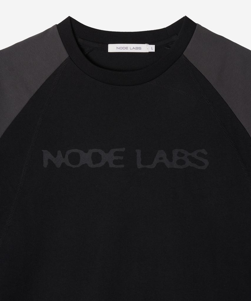 NODE LABS Dev:12 Slash Layered Color Block Long Sleeve T-Shirt_Black