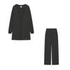 Women's Casual Deep Grey Knit Cardigan Set Women's Jacket Vest Pants