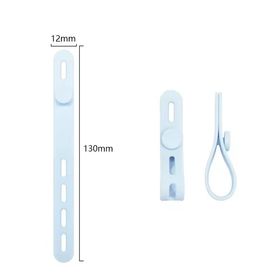 Cable Organizer Reusable Silicone Cable Ties Desk Winder Wire Management Clips for Earphone USB Cord Mouse Home Office Travel