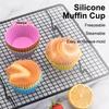 12/24Pcs Silicone Cake Mold Round Shape Baking Molds for Cupcakes Pudding Jelly Cups Pastry Home Kitchen Bakeware BPA Free