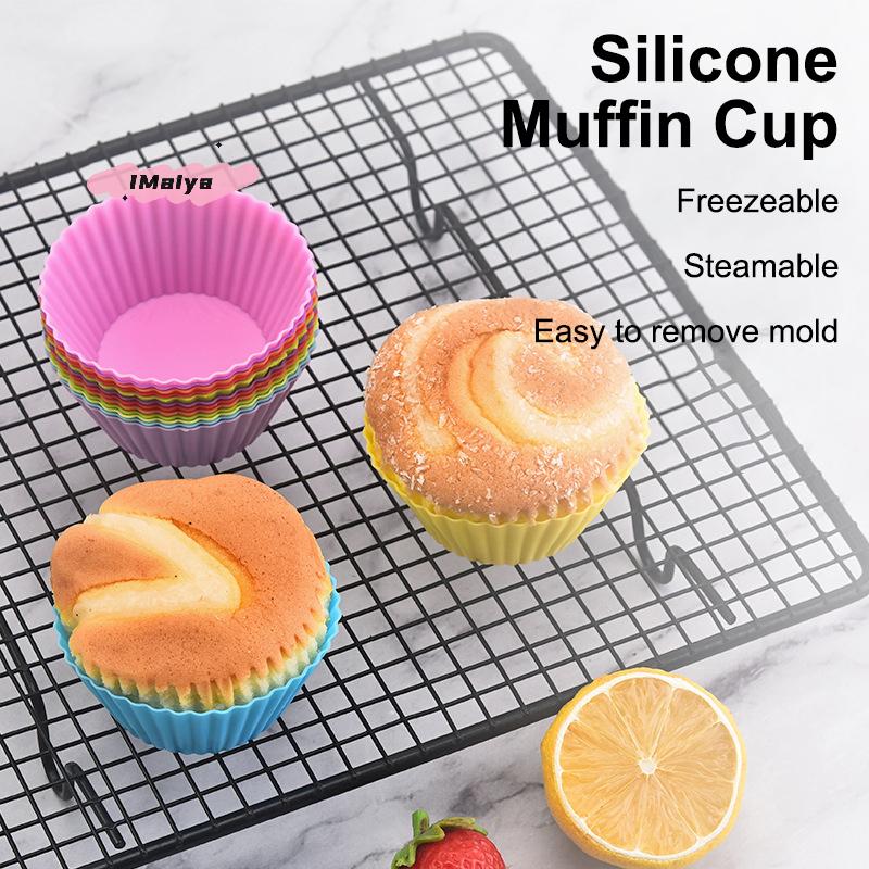 12/24Pcs Silicone Cake Mold Round Shape Baking Molds for Cupcakes Pudding Jelly Cups Pastry Home Kitchen Bakeware BPA Free