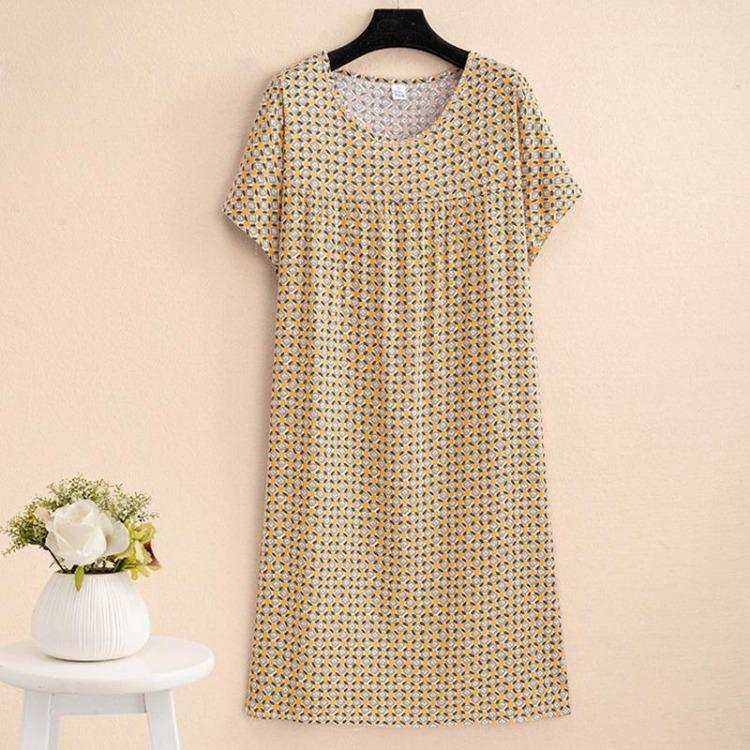 Elegant Summer Loose Long Dresses Women Oversize Short Sleeve Dress