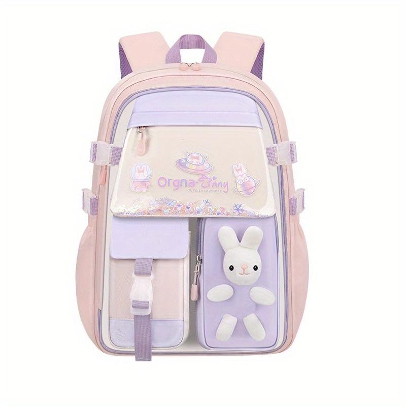 

Рюкзак для девочек - милый дизайн в виде зайчика, регулируемые лямки, легкие школьные сумки Oxford, рюкзак для девочек розовый
