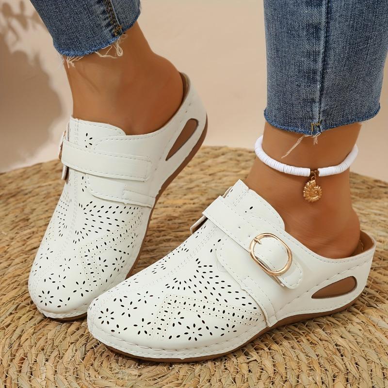 Leisure Baotou Half Slippers Female 2025 New Strap Slope with Large Size Hollow Slippers