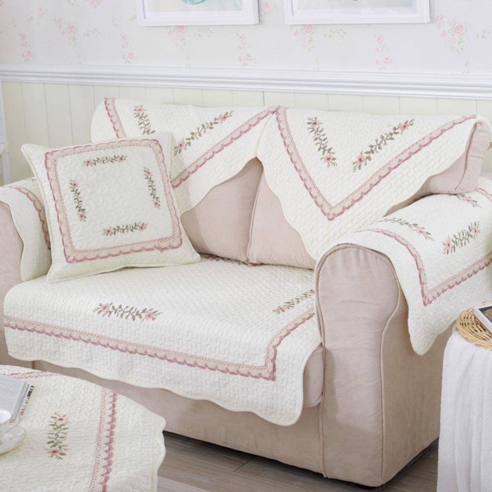 Non Slip Cotton Sofa Cushion Cover All Season Furniture Protector for Leather Wooden Sofa