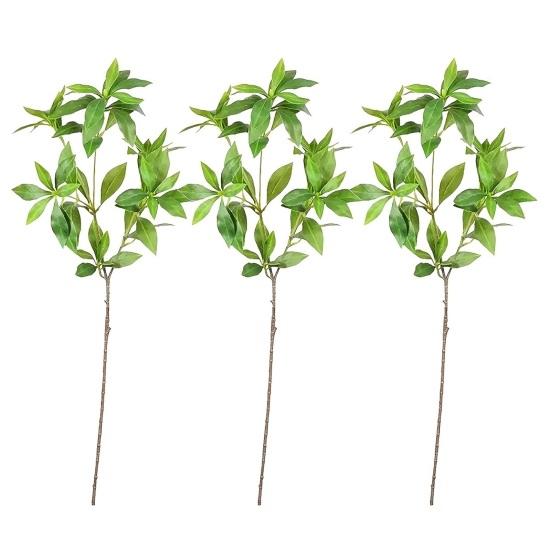 Real Touch Faux Japonica Leaf Branch 30.7 Inch Artificial Greenery Stems for Vase Filler Home Office Wedding Shop Centerpiece