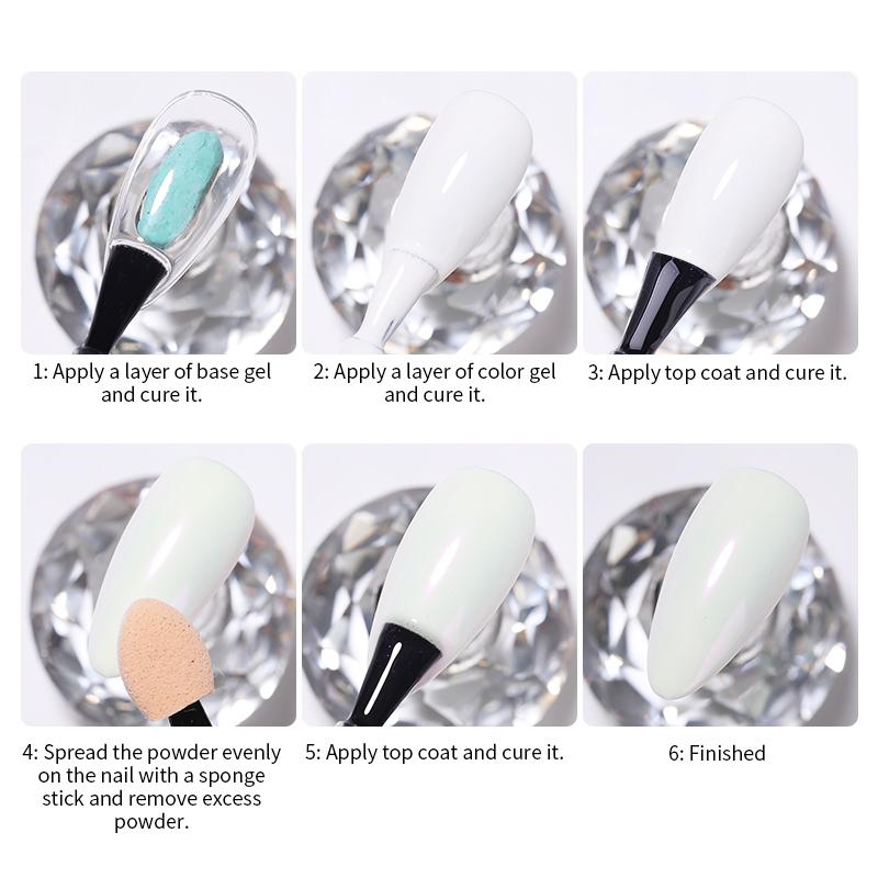 Aurora Moonlight Chrome Nail Powder High-Gloss Mirror Fine Glitter Pigment Manicure Aurora Pearl Rubbing Dust Chrome Nails